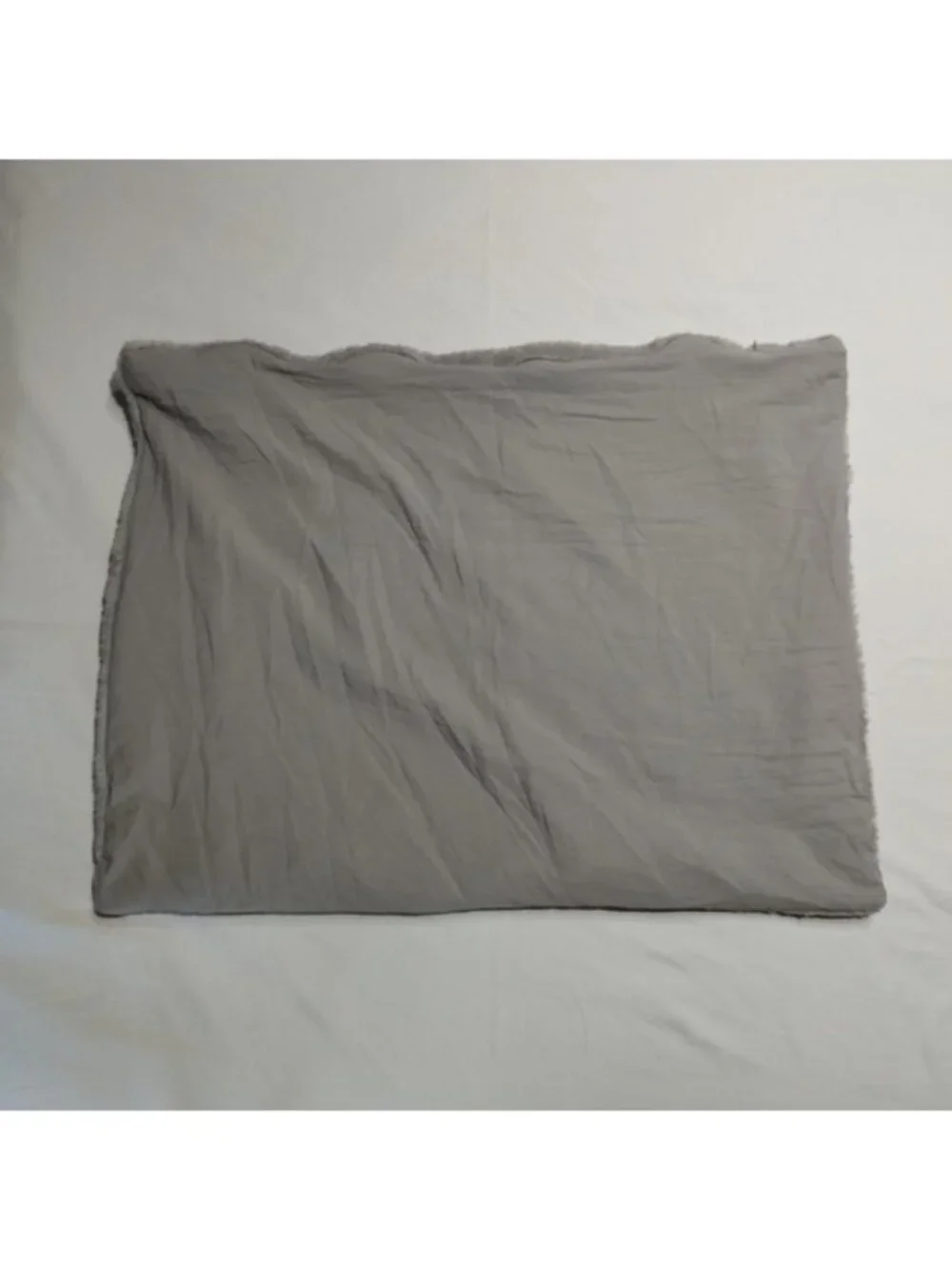 Vera Wang Gray Faux Fur Plush Standard Pillow Shams Covers Set of 2